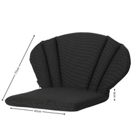 Elegance/Toledo stoelkussen ca.77x48cm Rib black 2 stuks