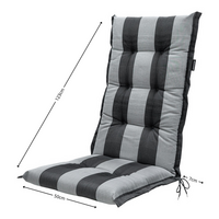 Kussen hoge rug ca.123x50cm Alice grey 2 stuks