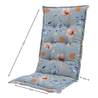 Kussen hoge rug ca.123x50cm Florina blue 2 stuks