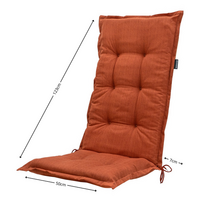 Kussen hoge rug ca.123x50cm Basic terra 2 stuks