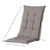 Kussen hoge rug ca.123x50cm Basic taupe 2 stuks