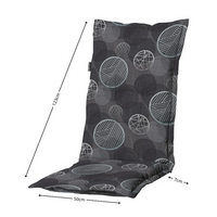 Kussen hoge rug ca.123x50cm Circle grey 2 stuks