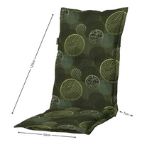 Kussen hoge rug ca.123x50cm Circle green 2 stuks