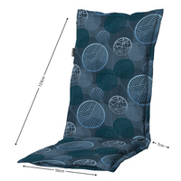 Kussen hoge rug ca.123x50cm Circle blue 2 stuks