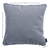 Sierkussen paspel ca.45x45cm Outdoor Manchester denim grey 2 stuks
