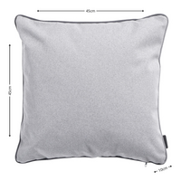 Sierkussen paspel ca.45x45cm Outdoor Manchester light grey 2 stuks