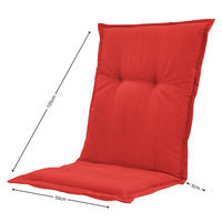 Kussen lage rug ca.105x50cm Basic red 2 stuks