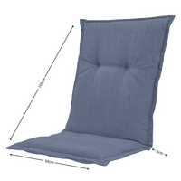 Kussen lage rug ca.105x50cm Basic kobalt 2 stuks