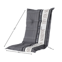 Kussen lage rug ca.105x50cm Madison garden grey 2 stuks