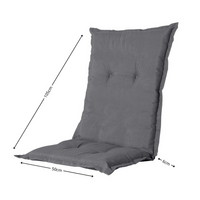 Kussen lage rug ca.105x50cm Outdoor Oxford grey 2 stuks