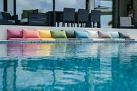 Sierkussen paspel ca.30x50cm Moss green canvas eco+ 2 stuks