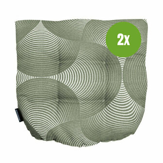Wicker Flex ca.46x46cm Outdoor WR Napels rondo khaki 2 stuks
