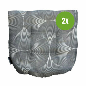 Wicker Flex ca.46x46cm Outdoor WR Napels rondo grey 2 stuks