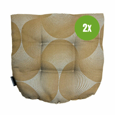 Wicker Flex ca.46x46cm Outdoor WR Napels rondo mustard 2 stuks