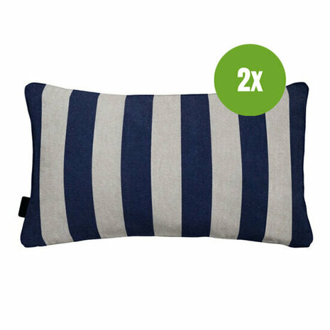 Sierkussen paspel ca.30x50cm Amora blue