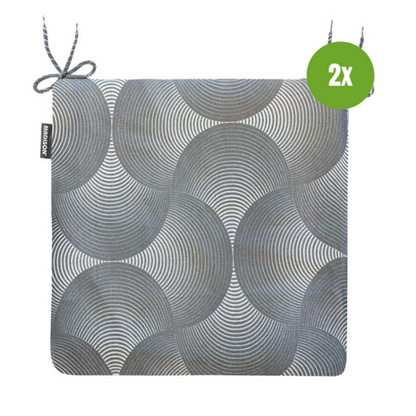 Zitje universeel rits ca.40x40cm Outd WR Napels rondo grey