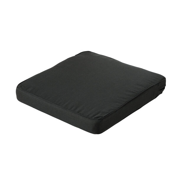 Lounge luxe ca.73x73cm Rib black 2 stuks