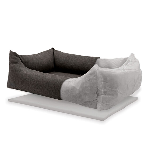 Hondenmand ca.100x80x25cm Dark grey canvas eco+