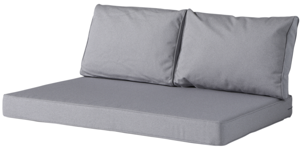 Lounge palletkussen set 120x80cm + rugkussens (Outdoor Manchester Light Grey) - Madison
