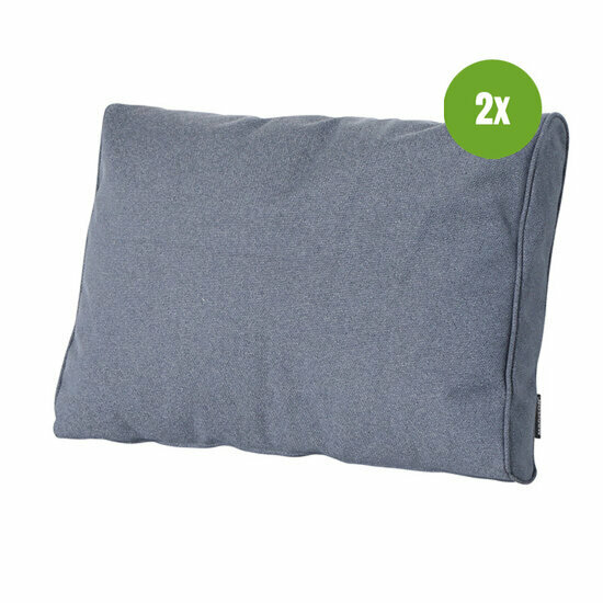 Lounge rugkussen ca.40x60cm Outdoor Manchester denim grey 2 stuks