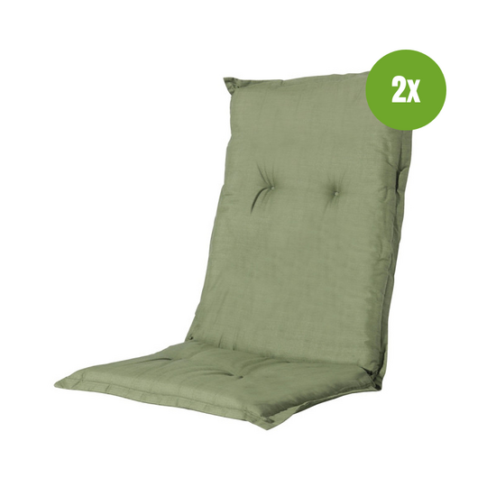 Kussen lage rug ca.105x50cm Basic green 2 stuks