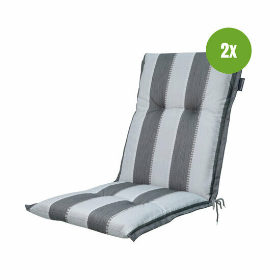 Kussen lage rug ca.105x50cm Banda grey 2 stuks