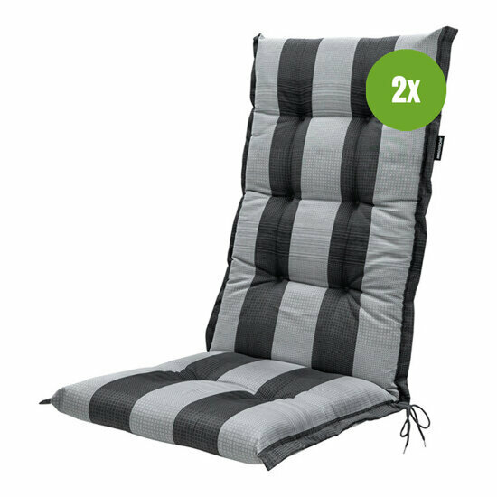 Kussen hoge rug ca.123x50cm Alice grey 2 stuks