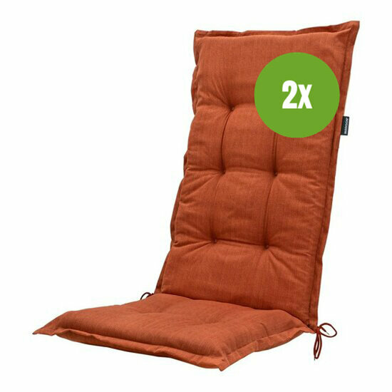 Kussen hoge rug ca.123x50cm Basic terra 2 stuks