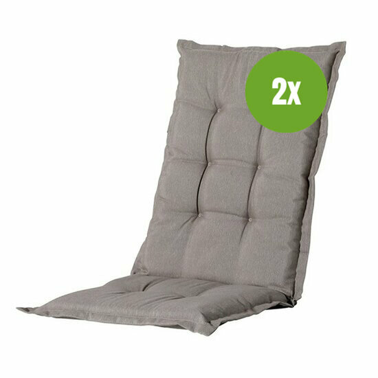 Kussen hoge rug ca.123x50cm Basic taupe 2 stuks