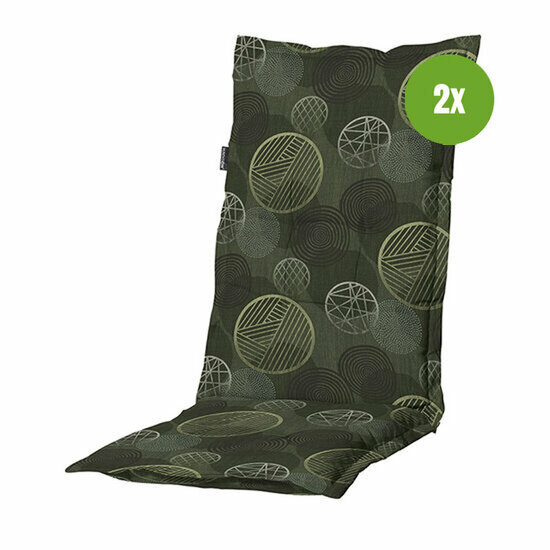 Kussen hoge rug ca.123x50cm Circle green 2 stuks