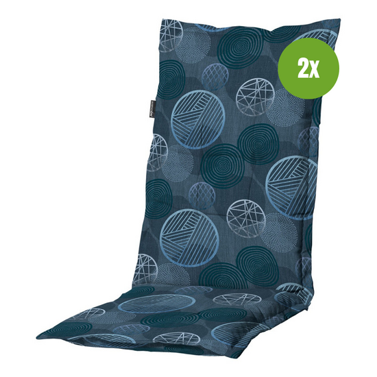 Kussen hoge rug ca.123x50cm Circle blue 2 stuks