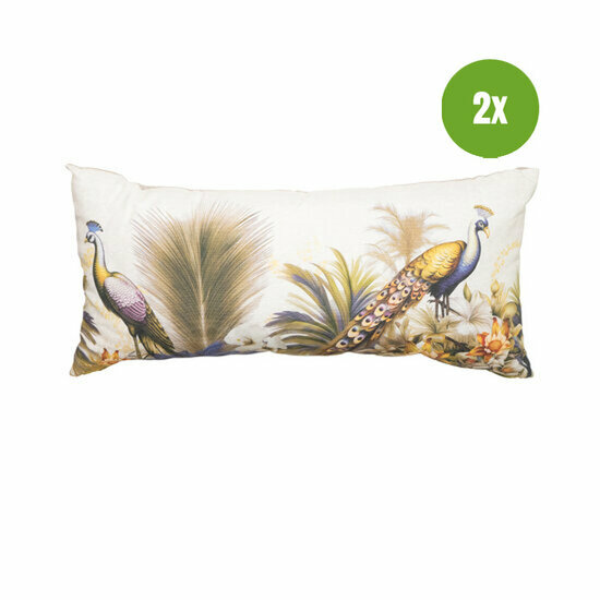 Sierkussen paspel ca.28x60cm Flore purple 2 stuks