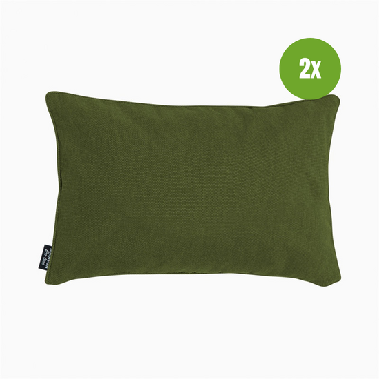 Sierkussen paspel ca.30x50cm Moss green canvas eco+ 2 stuks