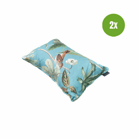 Sierkussen paspel ca.30x50cm Outdoor+ Grasse aqua 2 stuks