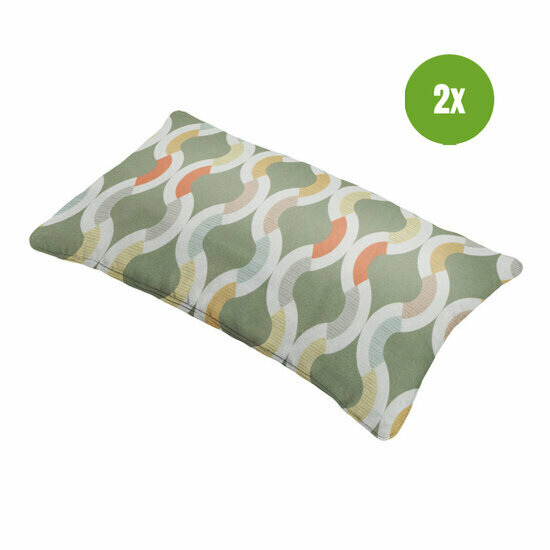 Sierkussen paspel ca.30x50cm Outdoor+ Trivia green 2 stuks