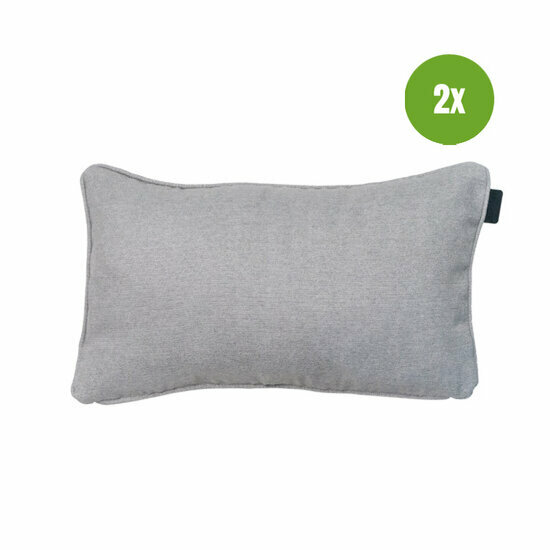 Sierkussen paspel ca.30x50cm Outdoor WR Napels grey 2 stuks