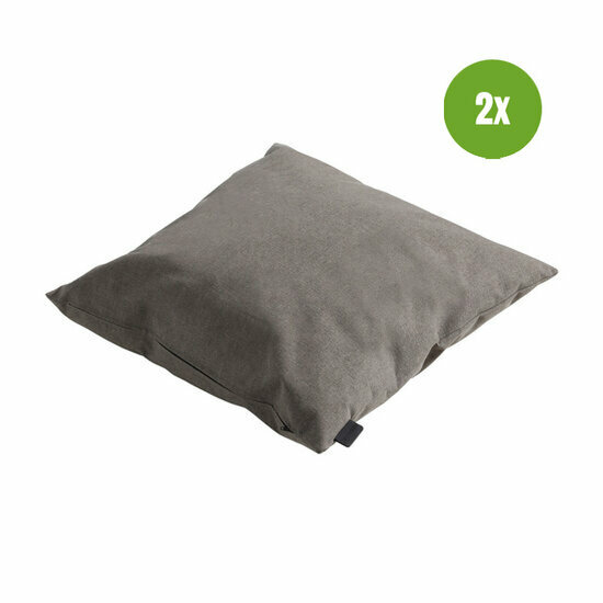 Sierkussen paspel ca.45x45cm Outdoor Oxford taupe 2 stuks