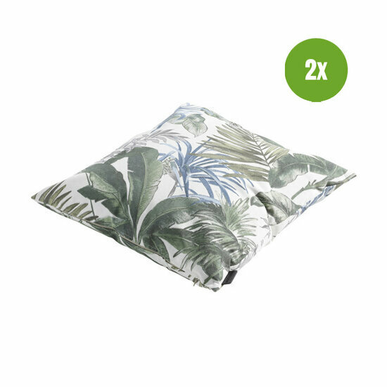 Sierkussen paspel ca.45x45cm Outdoor bliss blue 2 stuks