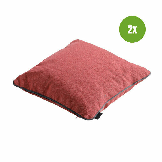 Sierkussen paspel ca.45x45cm Outdoor Manchester red 2 stuks