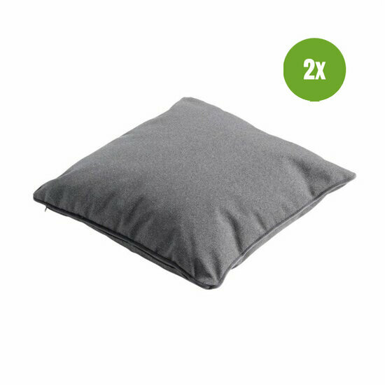 Sierkussen paspel ca.45x45cm Outdoor Manchester grey 2 stuks