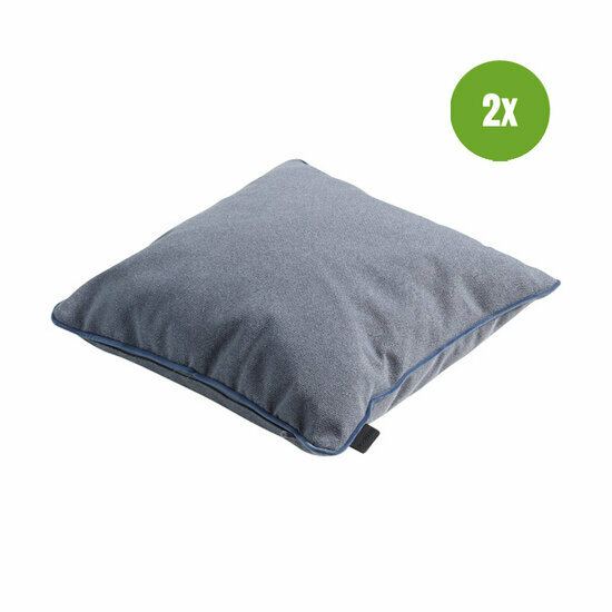 Sierkussen paspel ca.45x45cm Outdoor Manchester denim grey 2 stuks