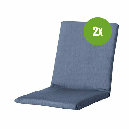 Stapelstoel kussen ca.97x49cm Basic blue 2 stuks