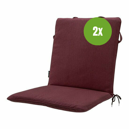 Stapelstoel kussen ca.97x49cm Bordeaux canvas eco+ 2 stuks