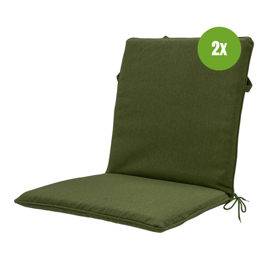 Stapelstoel kussen ca.97x49cm Moss green canvas eco+ 2 stuks