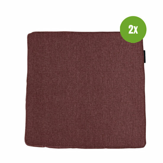 Luxe zitkussen ca.40x40cm Bordeaux canvas eco+ 2 stuks
