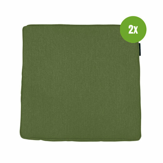 Luxe zitkussen ca.40x40cm Moss green canvas eco+ 2 stuks