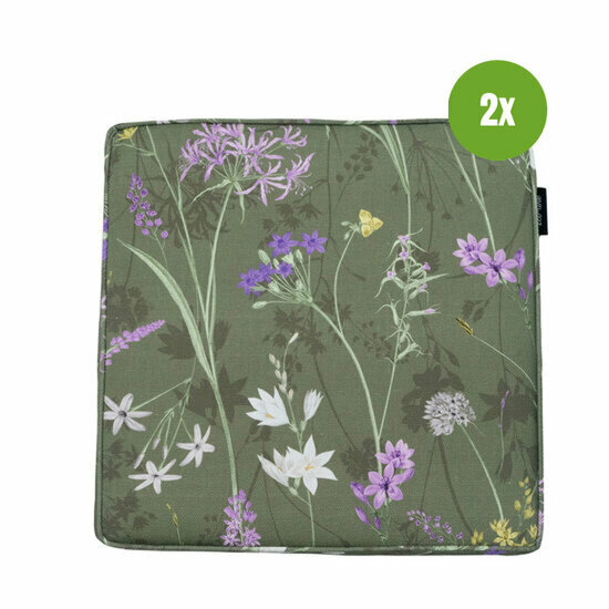Luxe zitkussen ca.40x40cm Donna green canvas eco+ 2 stuks