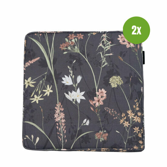 Luxe zitkussen ca.40x40cm Donna grey canvas eco+ 2 stuks