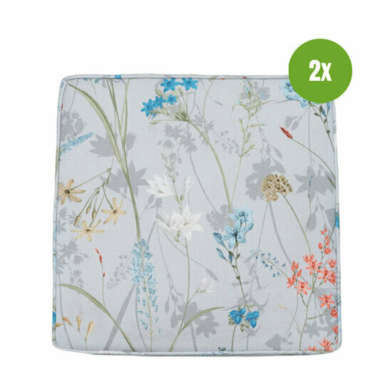 Luxe zitkussen ca.40x40cm Donna azure canvas eco+ 2 stuks