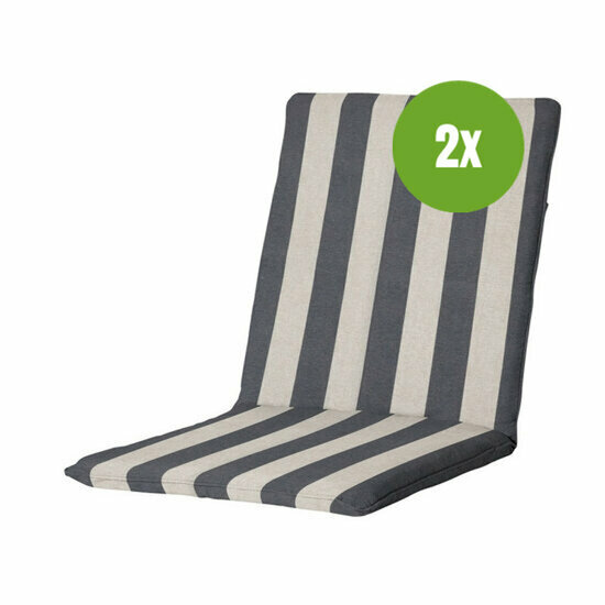 Stapelstoel kussen ca.97x49cm Amora grey 2 stuks